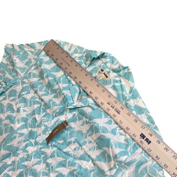 J Crew Shirt Mens L Blue Casual Button Down Short Sleeve Tropical Animal Print - Picture 6 of 10